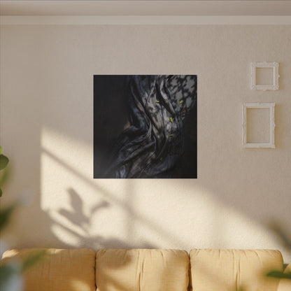 Seijaku Silk Drape Canvas Art - Dark Japandi Dark Texture