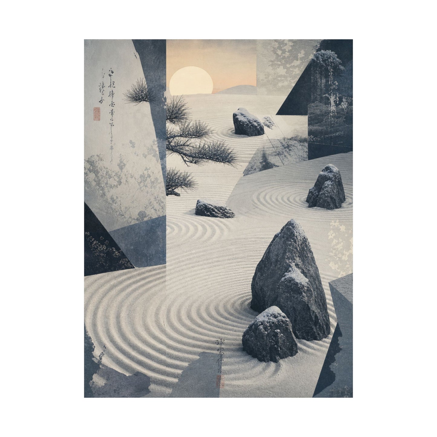Dawn Rock Garden Wall Art Print - Zen Seijaku