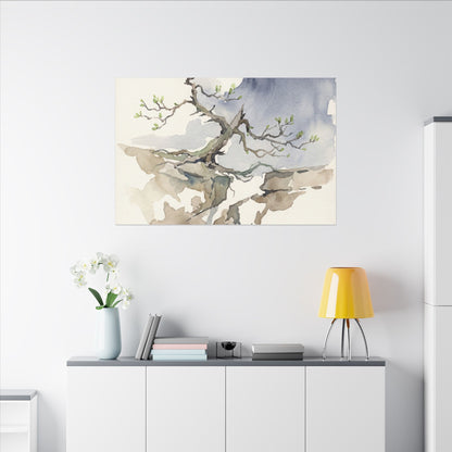 Moonlight Pine Tree Canvas Art - Japandi Ma