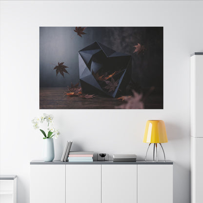 Dark Japandi Paper Fold in Dawn | Shadow Zen Canvas Art