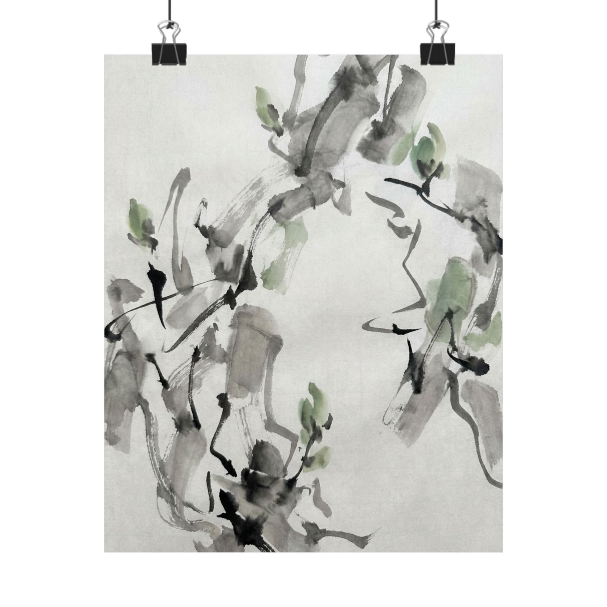 Overcast Ink Brushstroke Wall Art Print - Zen Ma Art Print
