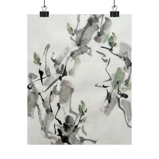 Overcast Ink Brushstroke Wall Art Print - Zen Ma Art Print