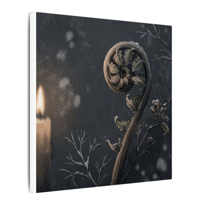 Candlelight Fern Unfurling Canvas Art - Japandi Ma