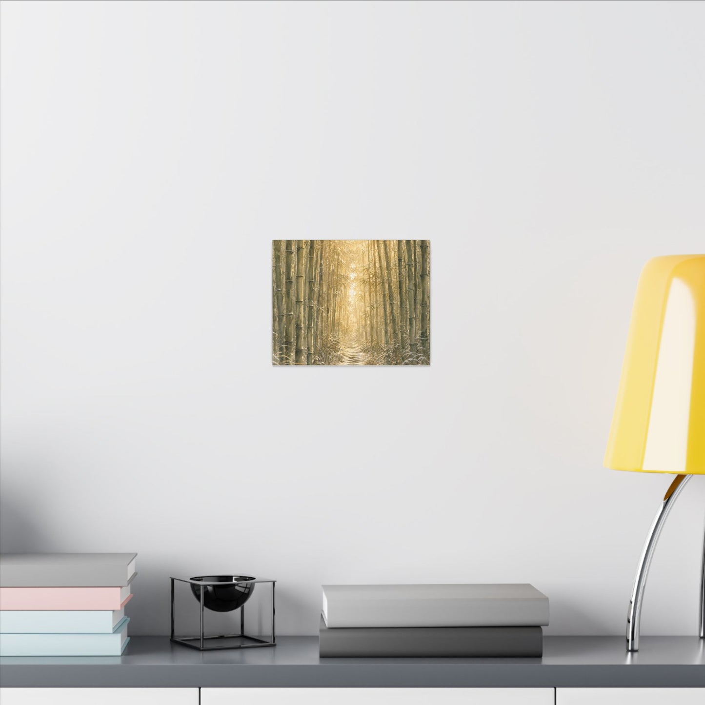 Bamboo Grove Winter Canvas Art | Japandi Elegant Design