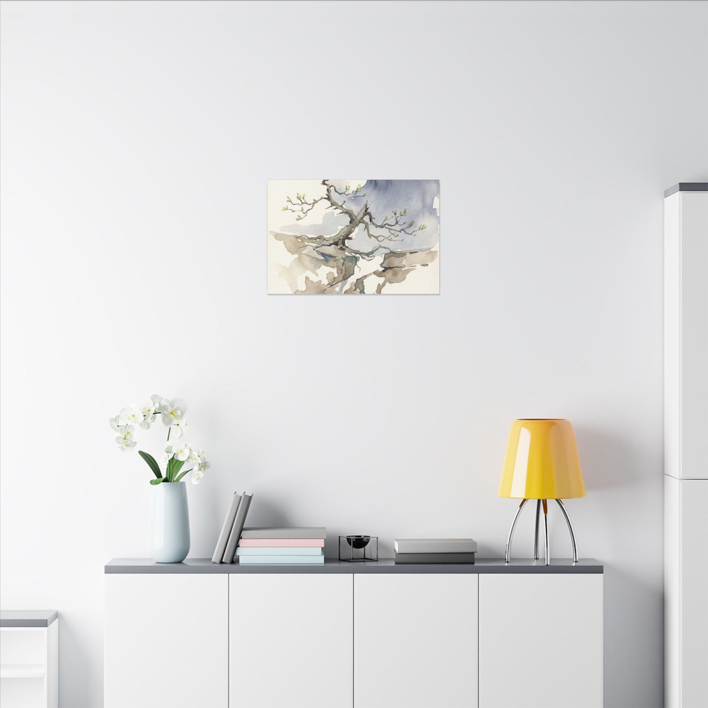 Moonlight Pine Tree Canvas Art - Japandi Ma