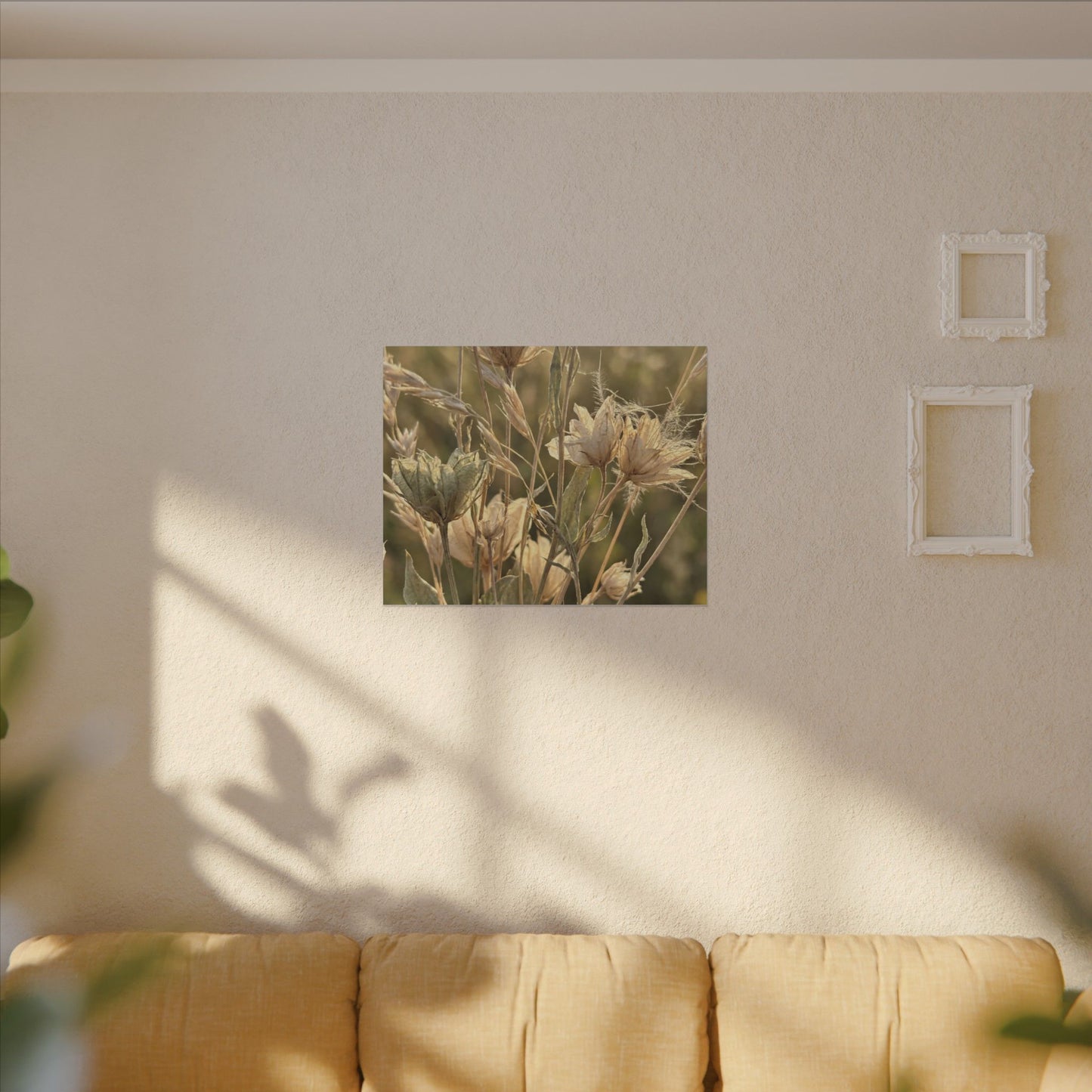 Summer Dried Flowers Minimal Line Canvas Art | Cozy Decor