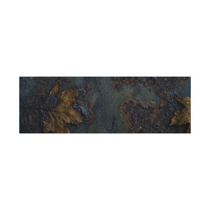 Shibui Rust Patina Canvas Art - Dark Japandi Charcoal Ink