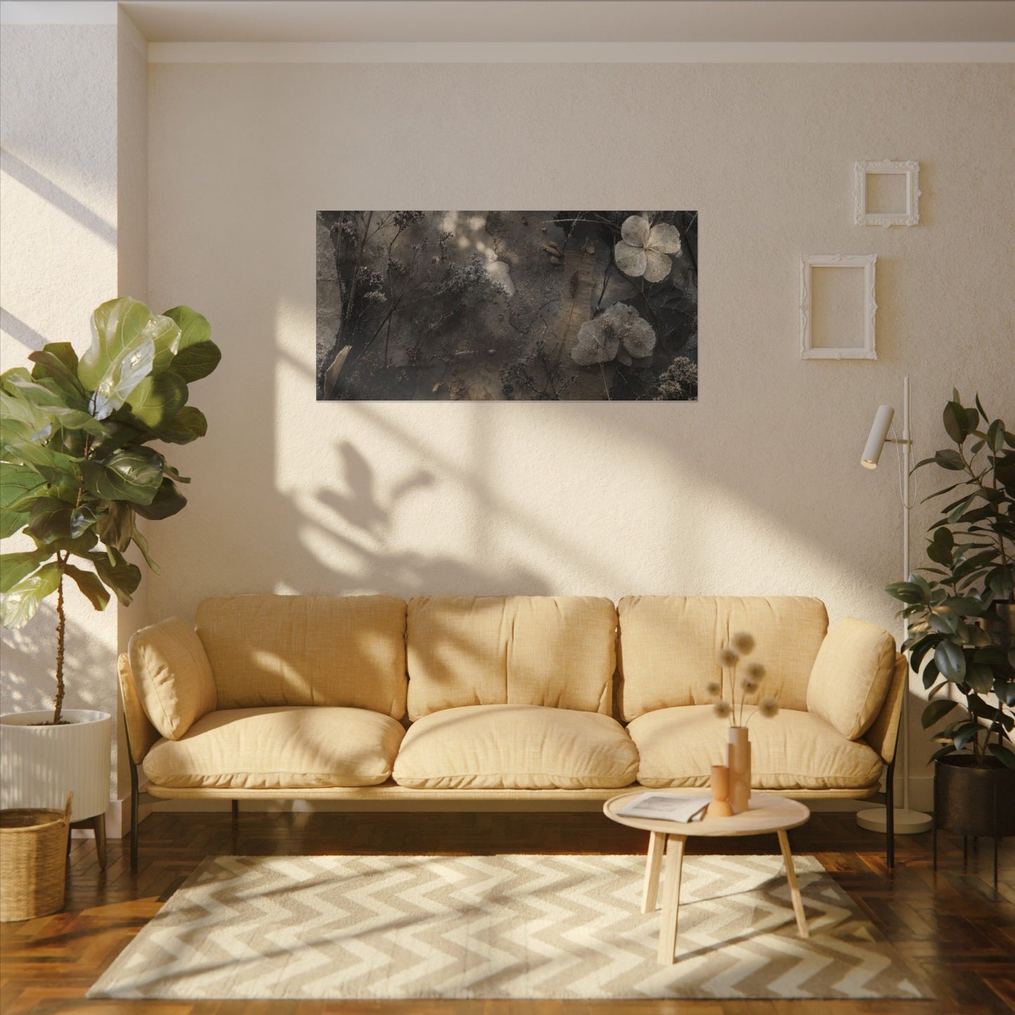 Winter Dried Flowers Texture Canvas Art | Elegant Decor