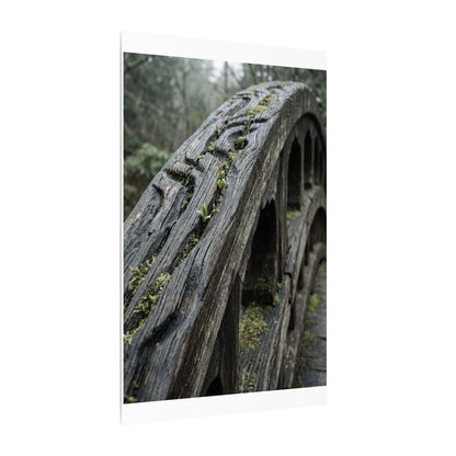 Overcast Wooden Bridge Canvas Art - Japandi Kanso