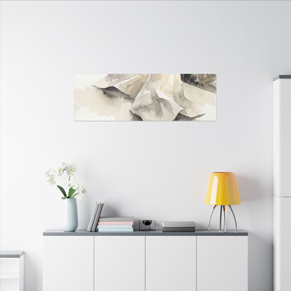Paper Fold Watercolor Canvas Art | Warm Japandi Art