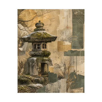 Shibui Stone Lantern Wall Art Print - Japandi Texture