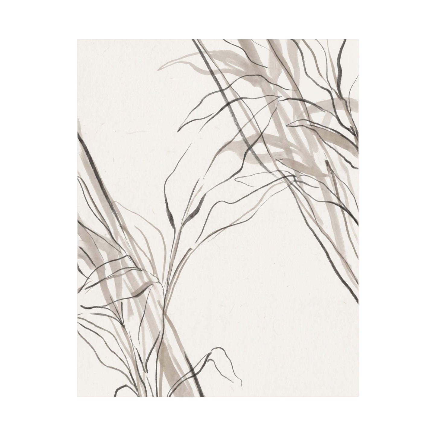 Japandi Shoji Screen in Dappled | Minimal Line Wall Art Print