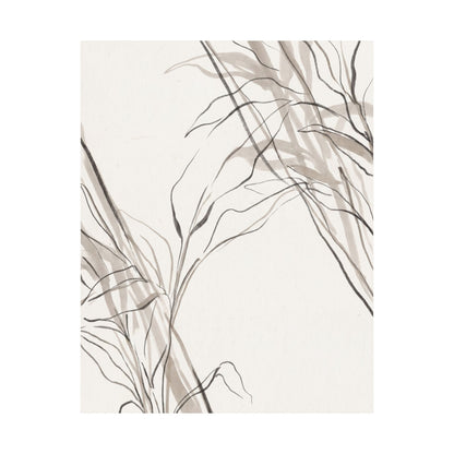 Japandi Shoji Screen in Dappled | Minimal Line Wall Art Print