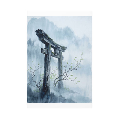 Torii Gate Canvas Art | Spring Zen Sumi E Art