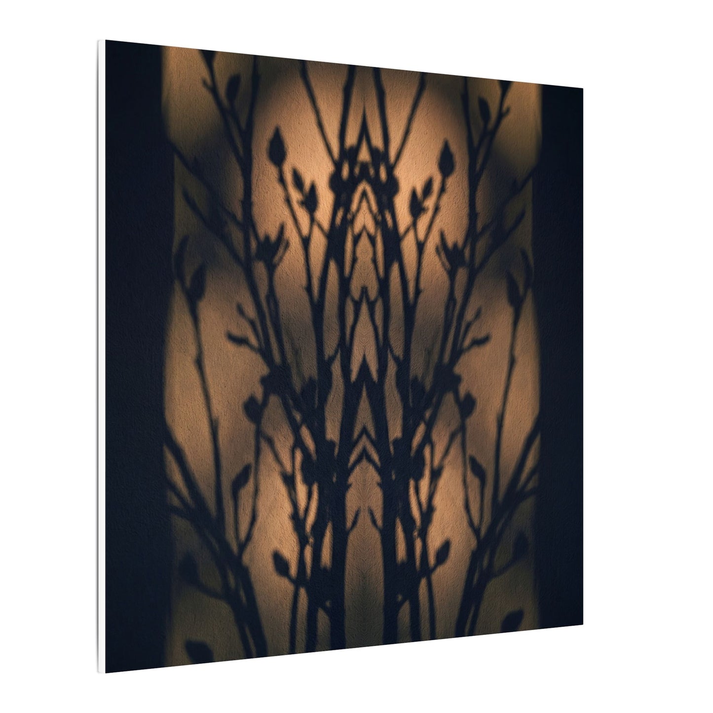 Dark Japandi Shadow Play in Golden Hour | Shadow Zen Canvas Art