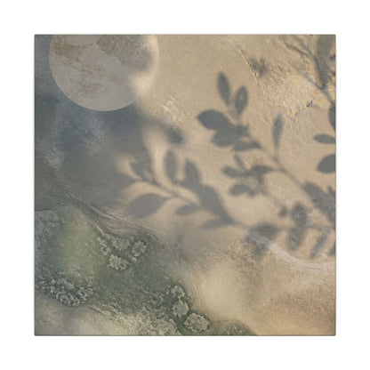 Japandi Shadow Play in Moonlight | Texture Canvas Art