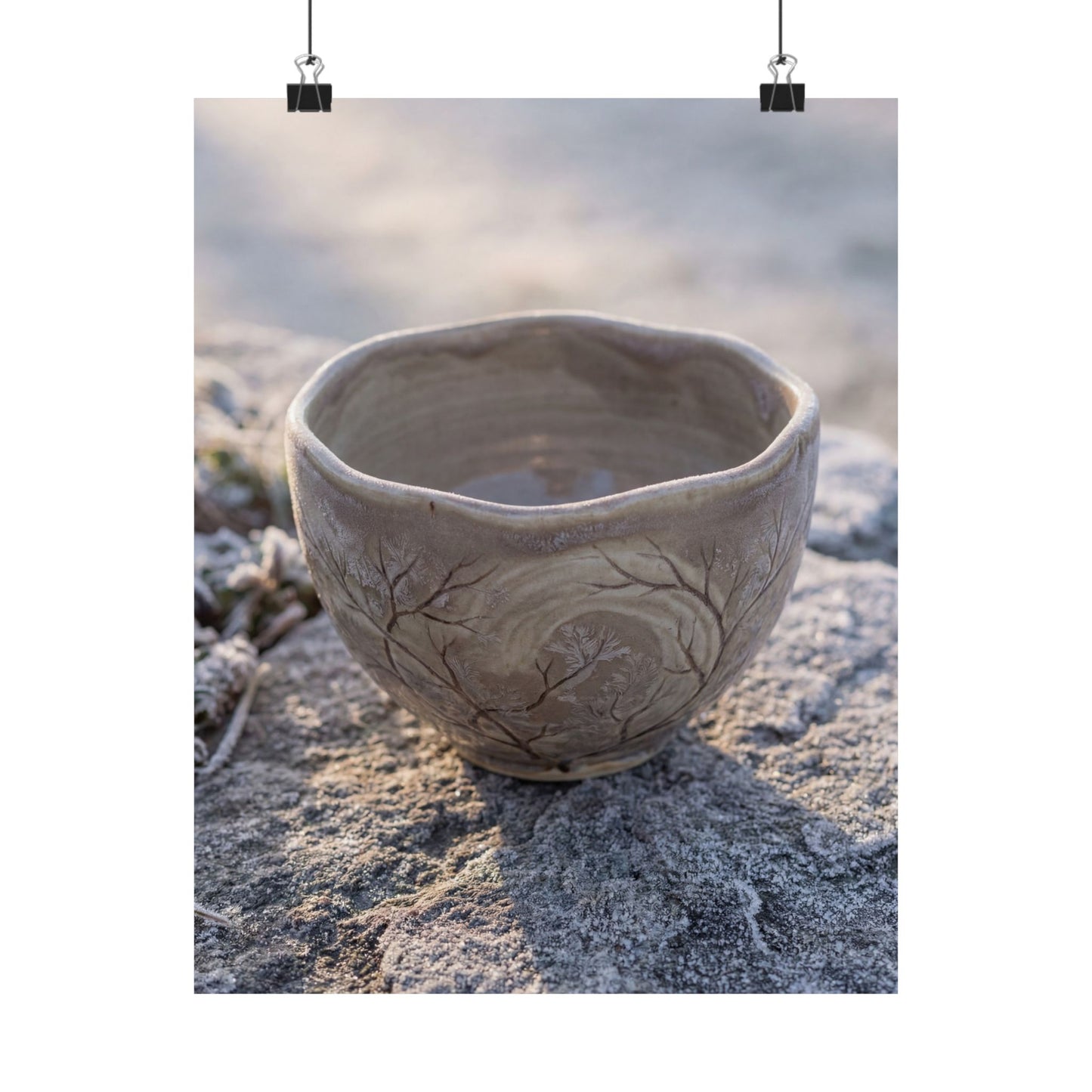 Japandi Ceramic Bowl in Dawn | Japanese Pattern Wall Art Print Art Print