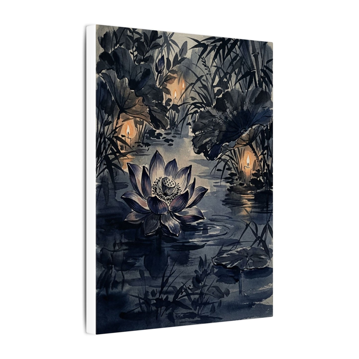 Fukinsei Lotus Flower Canvas Art - Zen Sumi E