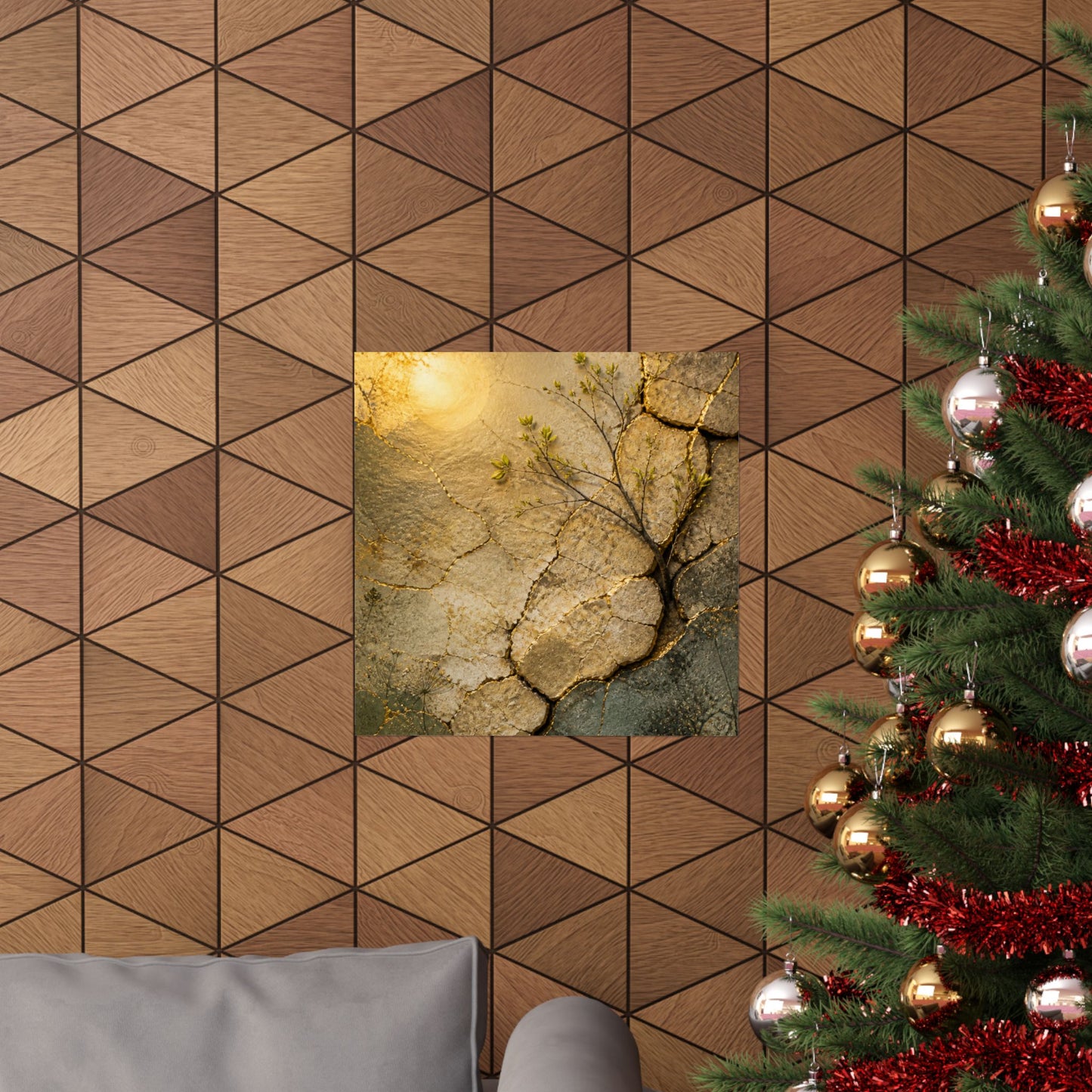 Cracked Earth Texture Wall Art Print | Earthy Japandi Art