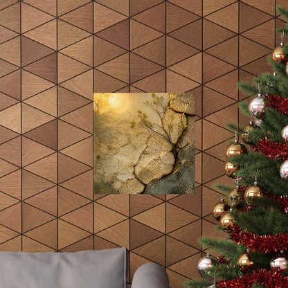 Cracked Earth Texture Wall Art Print | Earthy Japandi Art