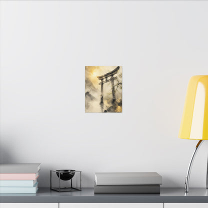 Spring Torii Gate Sumi E Canvas Art | Tranquil Decor