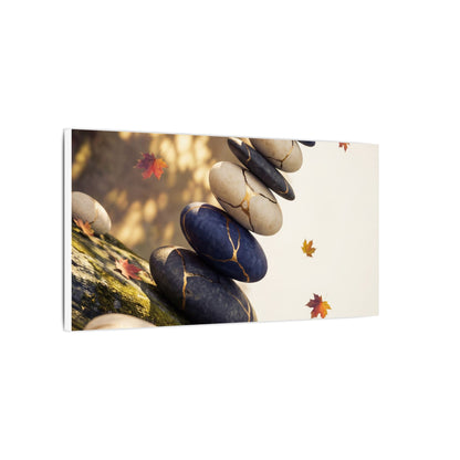 Ma River Stones Canvas Art - Kintsugi Gold Vein