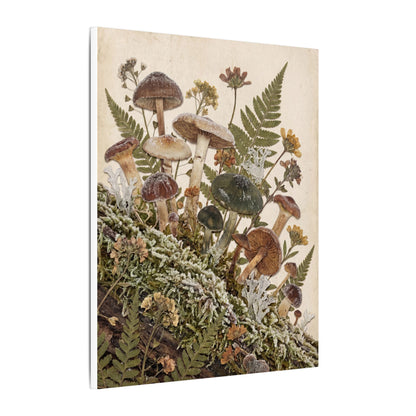 Winter Wild Mushrooms Herbarium Canvas Art | Enchanting Decor