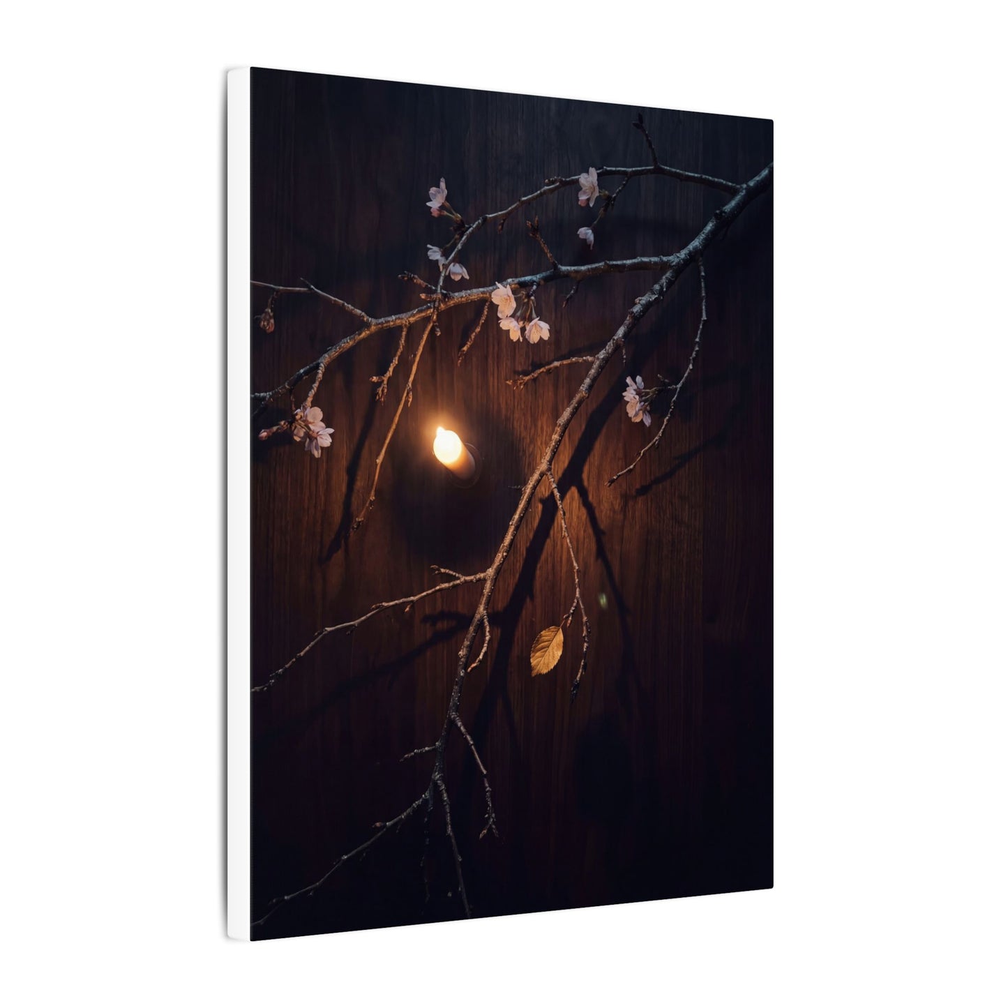 Datsuzoku Cherry Blossom Canvas Art - Dark Japandi Moody Minimal
