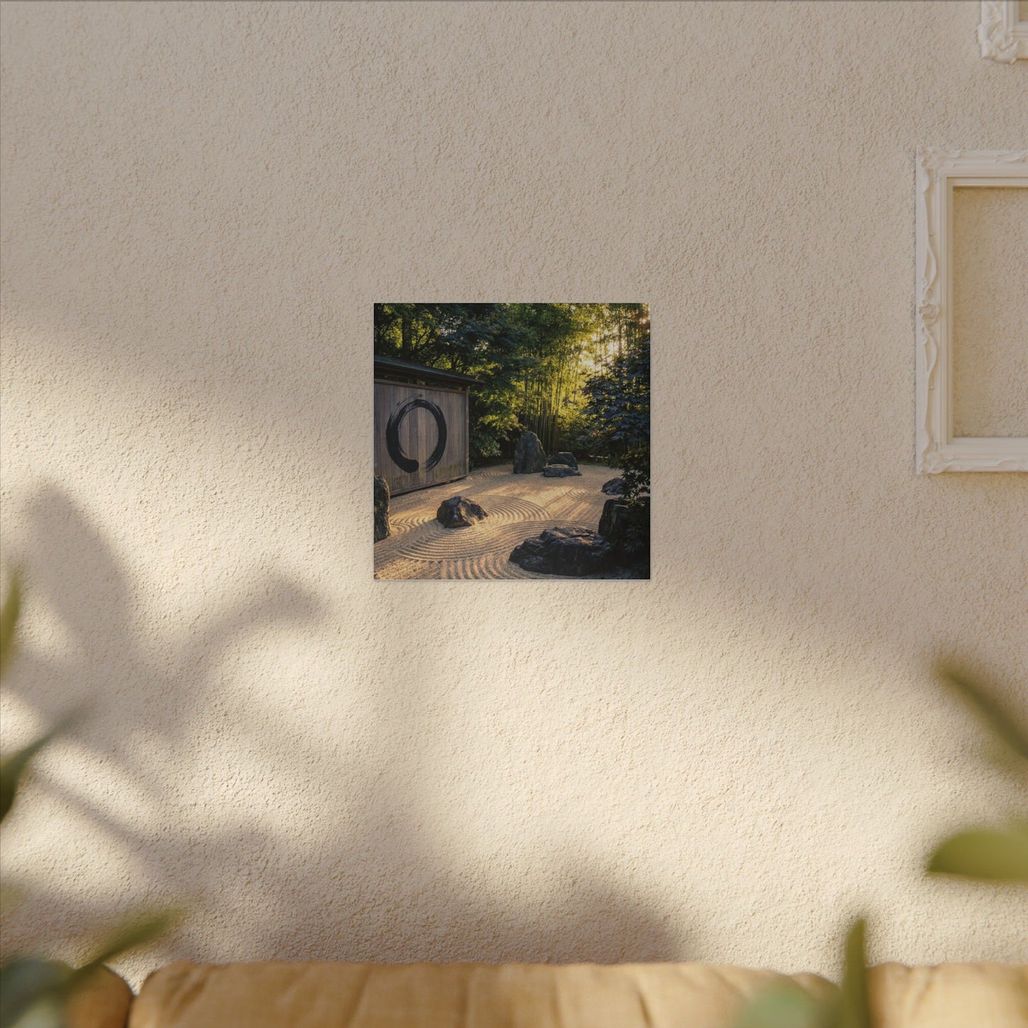 Rock Garden Enso Canvas Art | Tranquil Zen Art