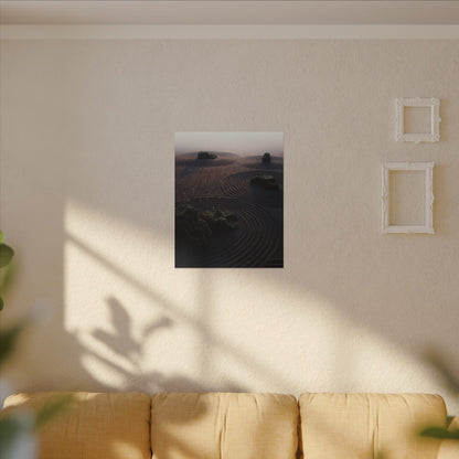Spring Rock Garden Shadow Zen Canvas Art | Luxurious Decor