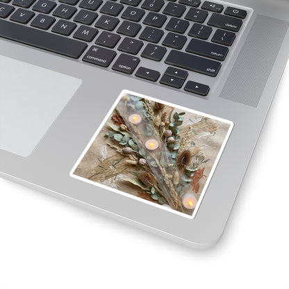 Dried Flowers Texture Sticker | Elegant Japandi Art Art Print