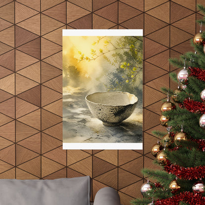 Ceramic Bowl Wall Art Print | Spring Japandi Watercolor Art