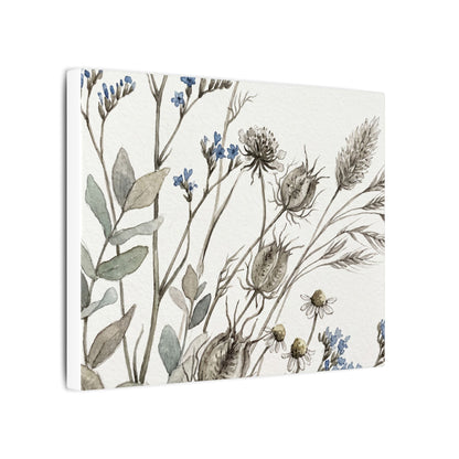 Dried Flowers Canvas Art | Summer Japandi Watercolor Art