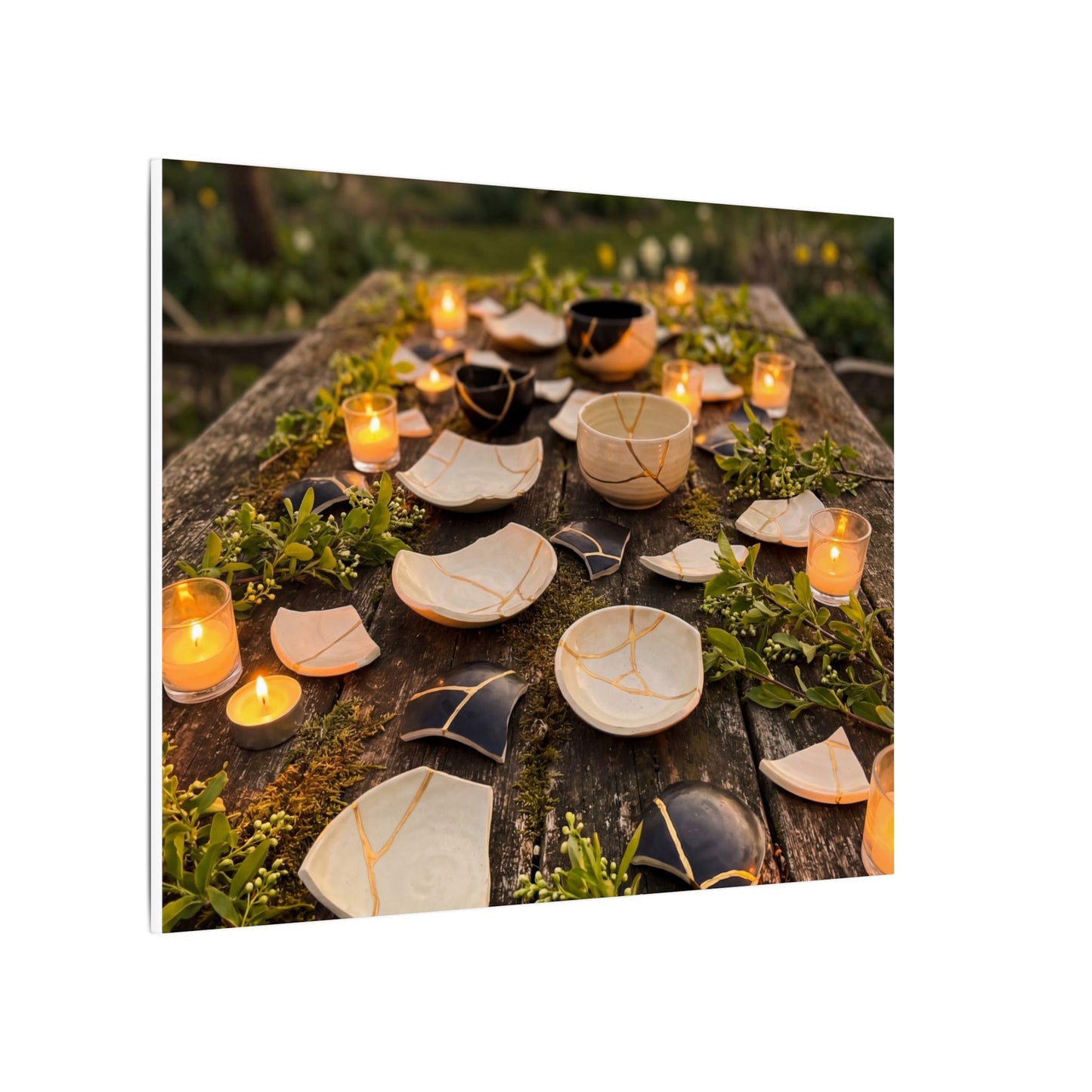Broken Pottery Spring Canvas Art | Kintsugi Beautiful Design