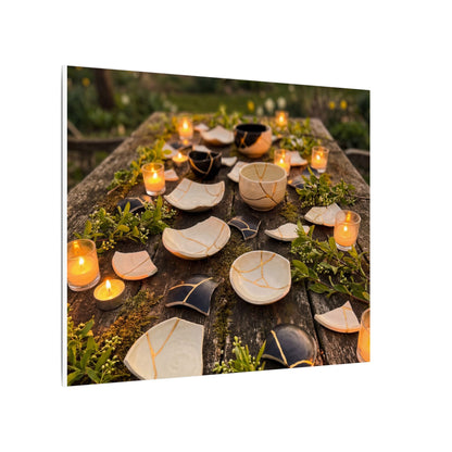 Broken Pottery Spring Canvas Art | Kintsugi Beautiful Design