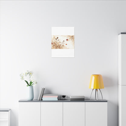 Dried Flowers Canvas Art | Autumn Japandi Watercolor Art