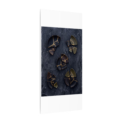 Broken Pottery Canvas Art | Winter Dark Japandi Shadow Zen Art