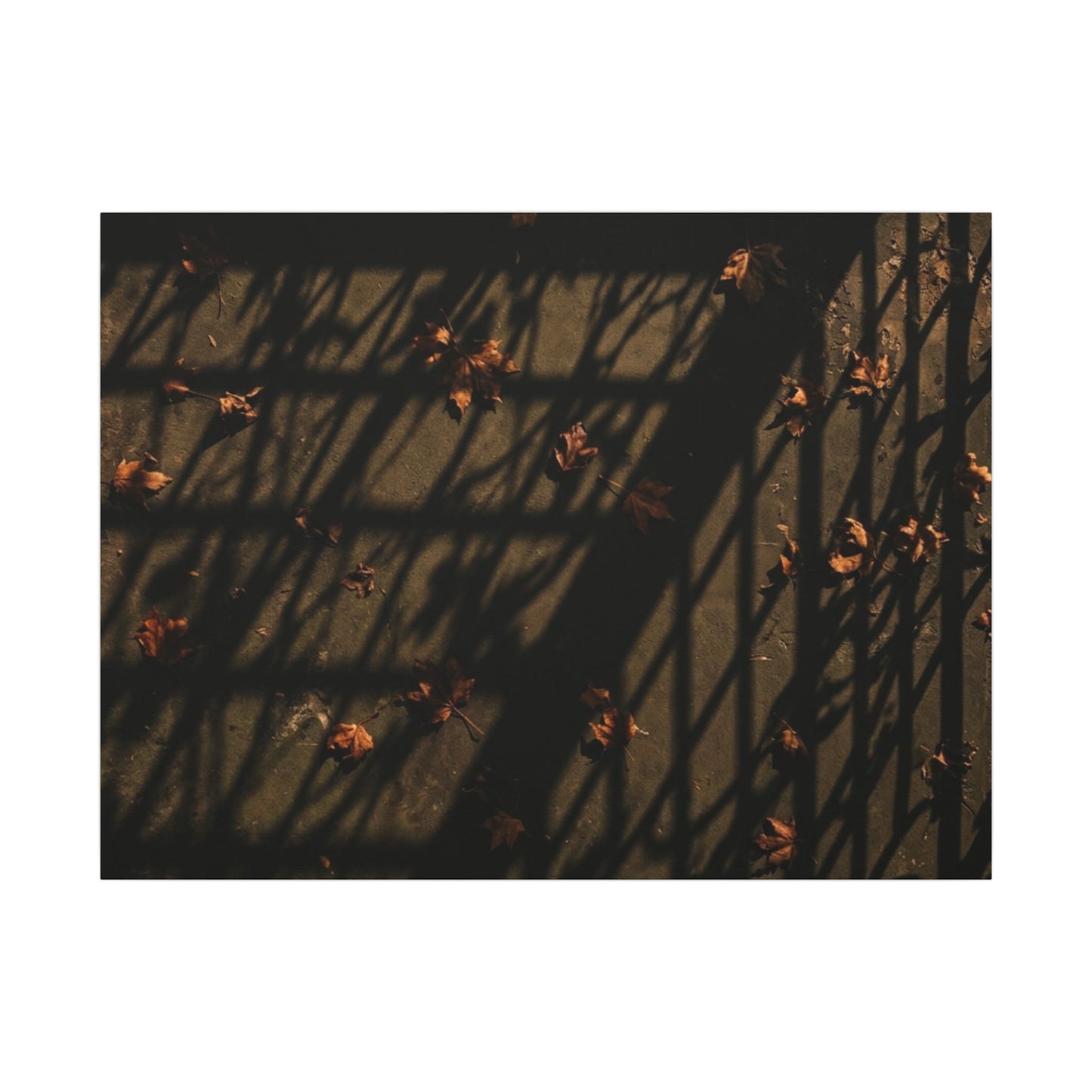 Dark Japandi Shadow Play in Golden Hour | Moody Minimal Canvas Art Art Print