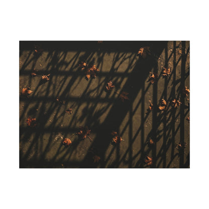 Dark Japandi Shadow Play in Golden Hour | Moody Minimal Canvas Art Art Print