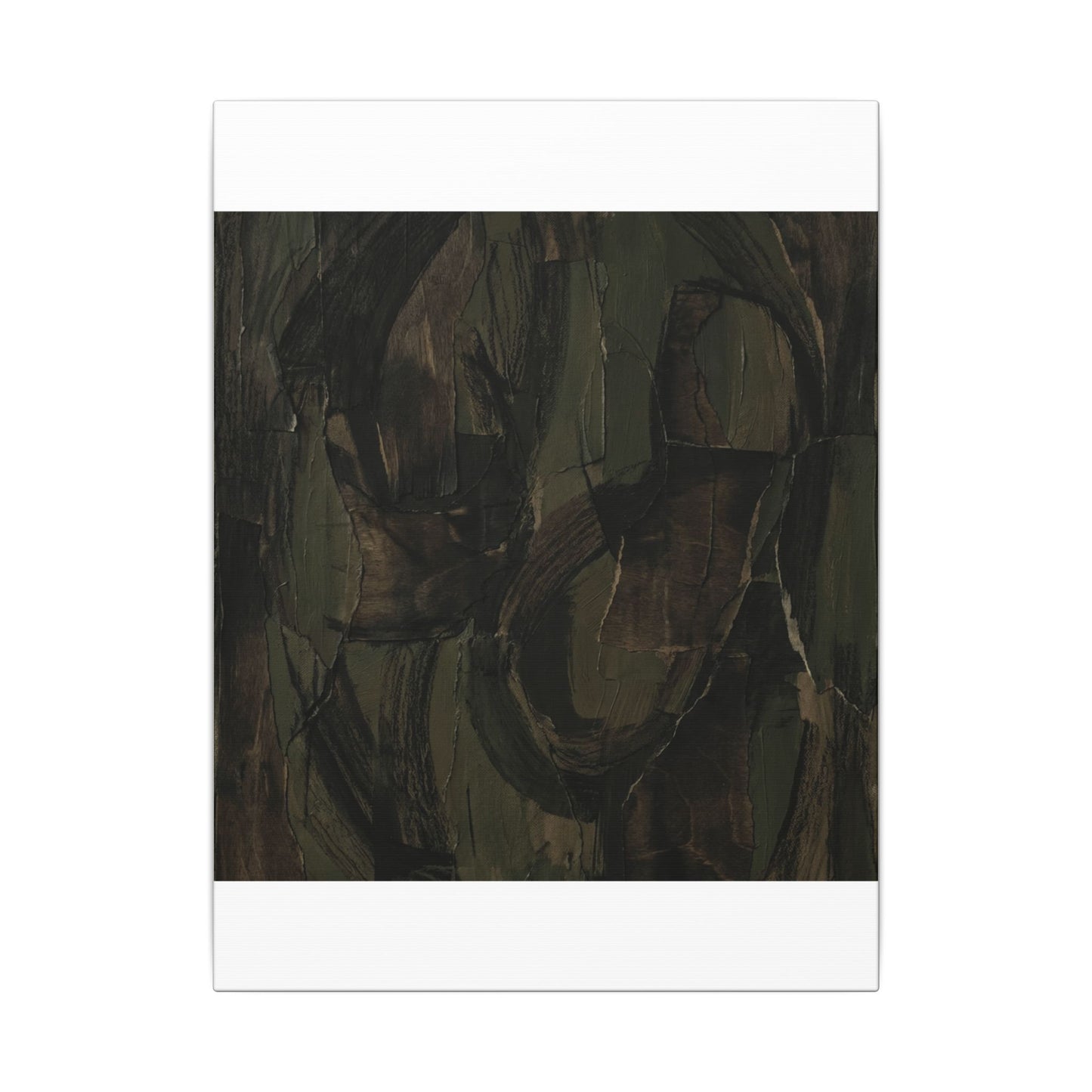Mixed Media Dark Japandi Textured Canvas Art