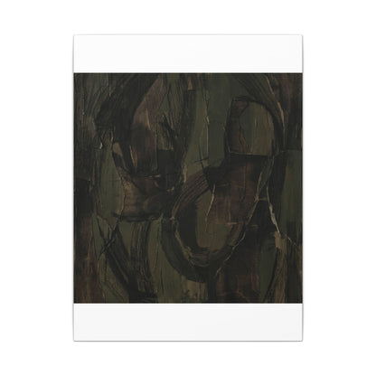 Mixed Media Dark Japandi Textured Canvas Art