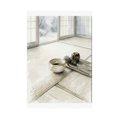 Japandi Tea Ceremony in Overcast | Watercolor Wall Art Print