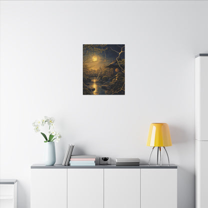 Spring Moonlit Garden Gold Vein Canvas Art | Resilient Decor