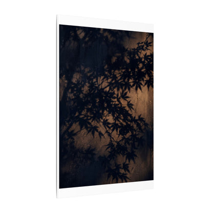 Shadow Play Autumn Canvas Art | Dark Japandi Atmospheric Design