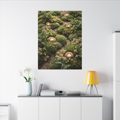 Moss Close Up Japanese Pattern Canvas Art | Neutral Japandi Art