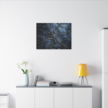 Cracked Earth Spring Canvas Art | Kintsugi Healing Design