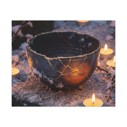 Ceramic Bowl Gold Repair Canvas Art | Beautiful Kintsugi Art