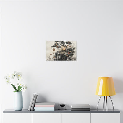 Pine Tree Autumn Canvas Art | Japandi Earthy Design
