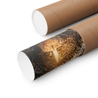 Winter Wild Mushrooms Texture Wall Art Print | Elegant Decor