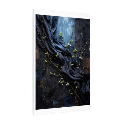 Spring Silk Drape Dark Texture Canvas Art | Atmospheric Decor